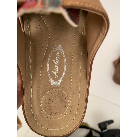 Italina Womens 9W WIDE Floral Boho Mule Clogs Vegan Leather Cottage Feminine NEW - Picture 10 of 12